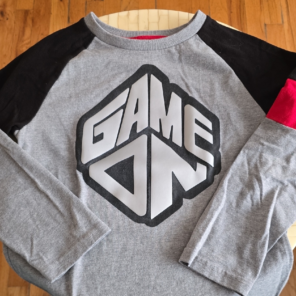 Garanimals Grey 'Game On' Raglan Sweatshirt with Black & Red Accents